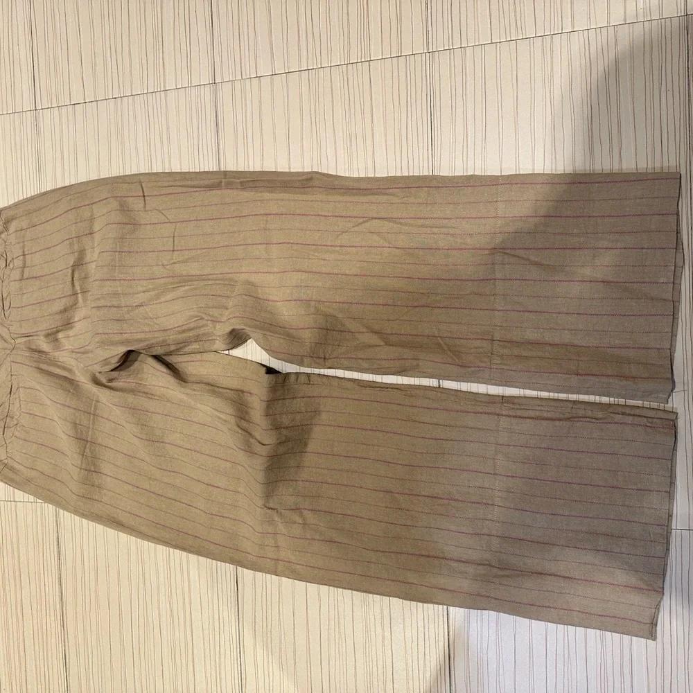 Free People Tan Trousers with Pink Stripes - Picture 3 of 4